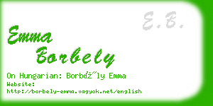 emma borbely business card